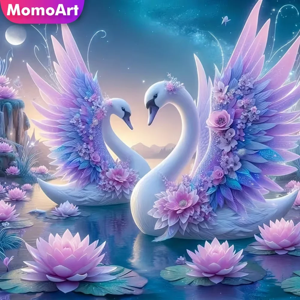 

Momoart Swan Diamond Mosaic Animal Suitable for Beginners Diamond Painting Flower New Arrival DIY Embroidery Child Hobby