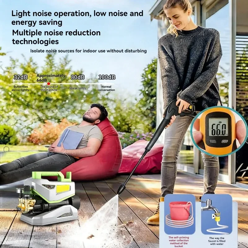 220Vhigh-voltage Portable Car High-pressure Cleaning Machine - Fully Automatic Powerful Car Washing and Floor Cleaning Water Gun