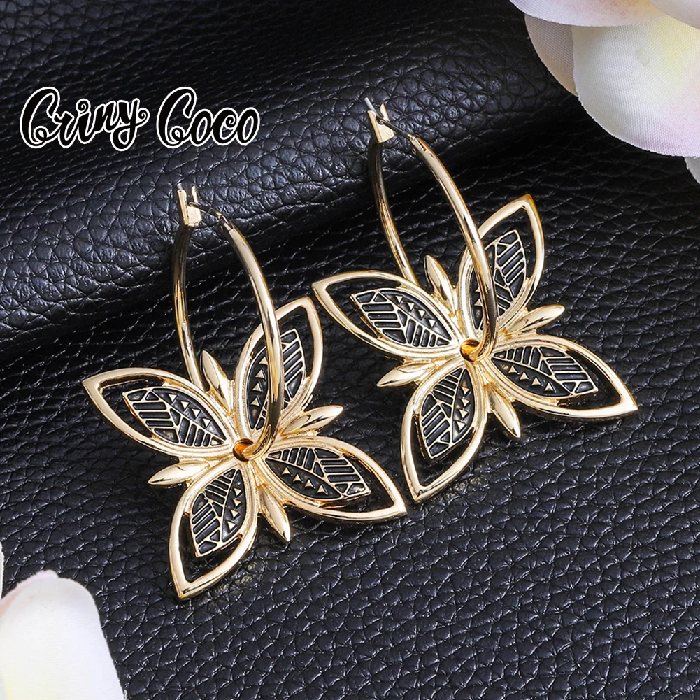Cring Coco-pendientes guam polinesio hawaiano para mujer, accesorios para mujer, aros de flores chapados en oro, 2022