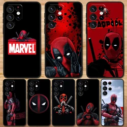 Marvel Avengers Deadpool dla Samsung Galaxy S24 S23 S22 S21 S20 FE S10 Ultra Plus Wstrząsoodporne, miękkie, czarne etui na telefon z TPU