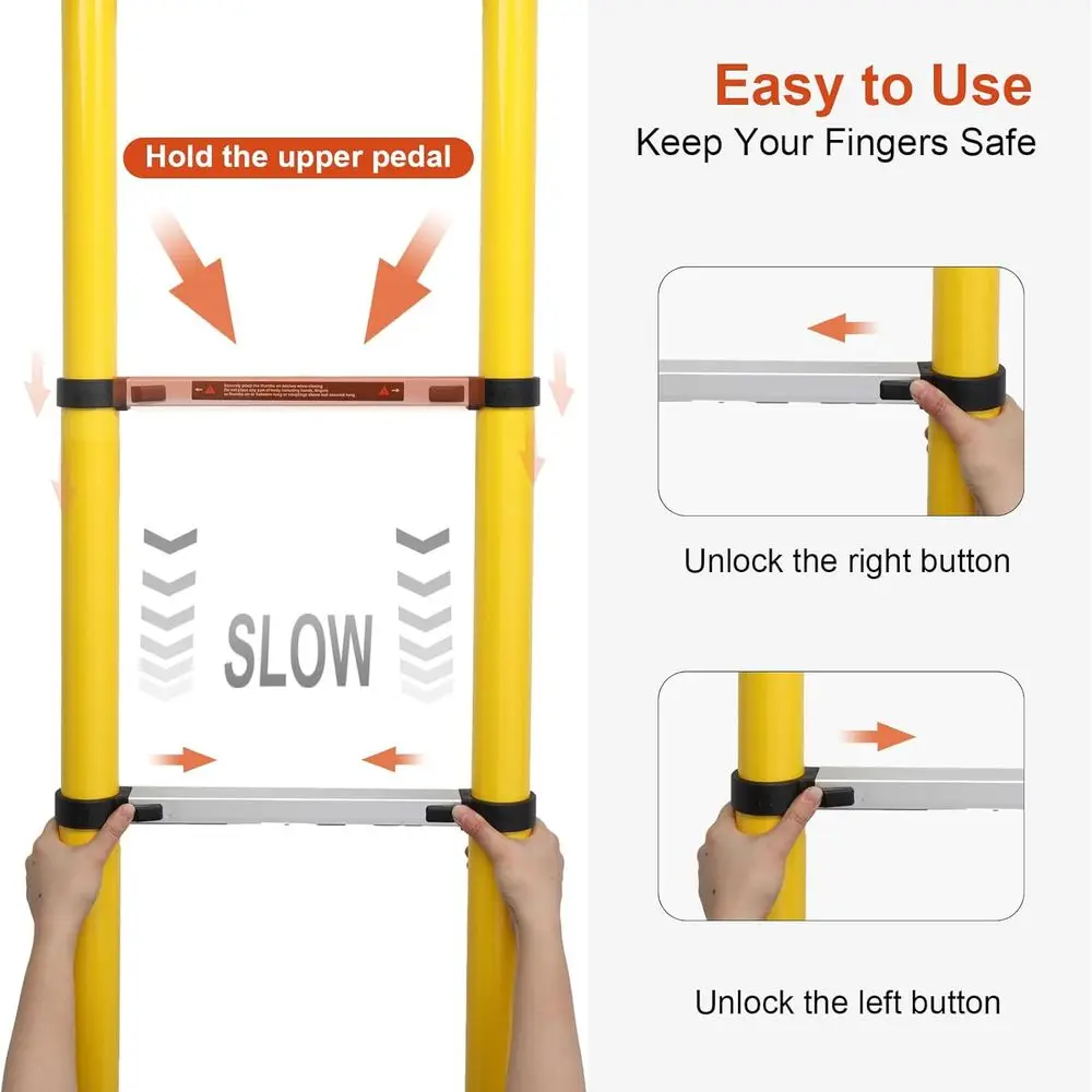 12.5t Extension Ladder, Lightweight 330lbs Capacity, Multi-Position for RV and Outdoor Work