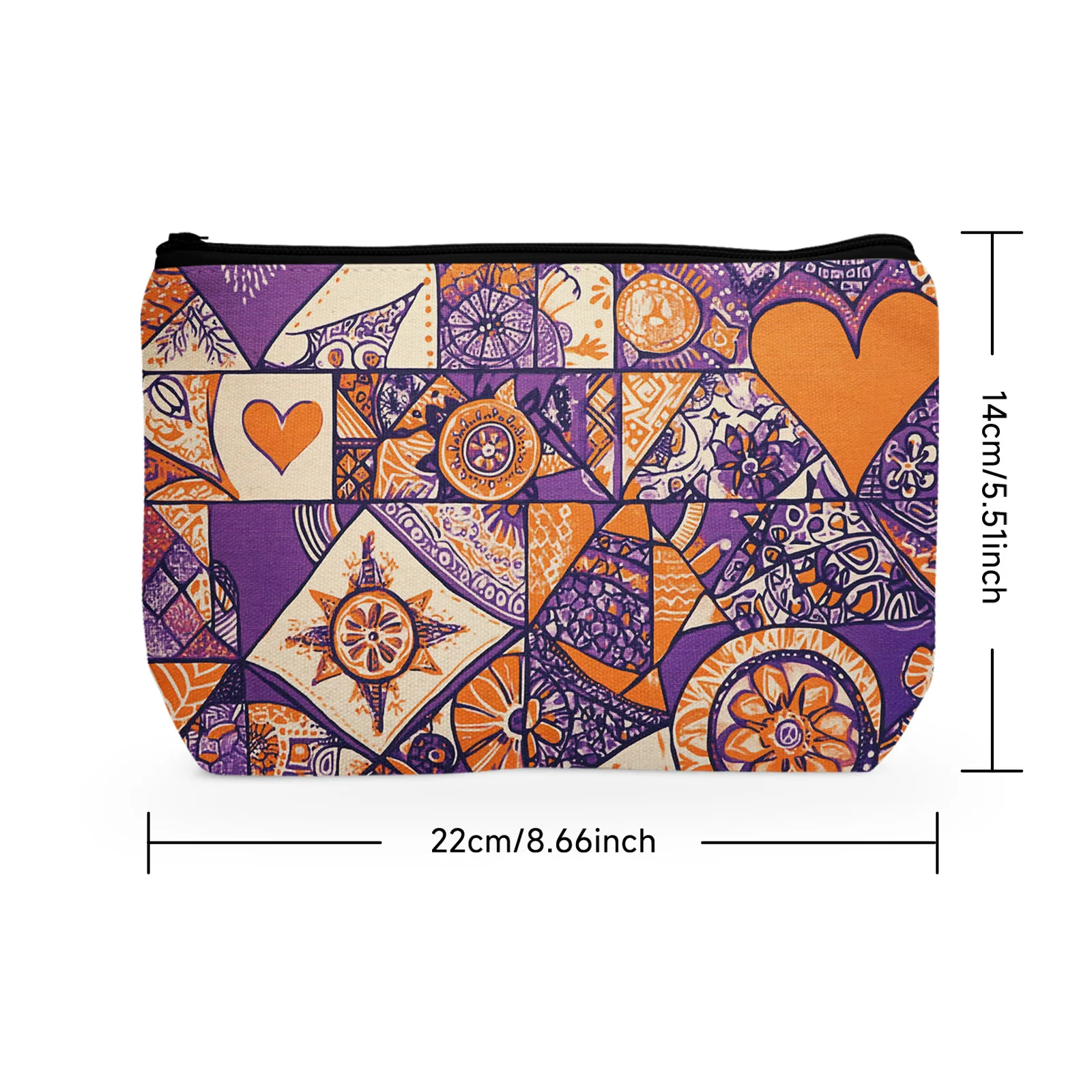 1Pc Patchwork Vintage Indian Flower Cosmetic Bag Unique Cosmetic Bag For Women With Pictures Portable Cosmetic Bag With Zipper