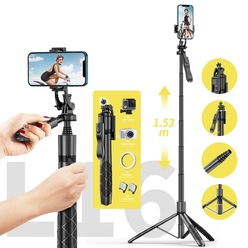 Xiaomi Bluetooth Selfie Stick Anti-shake Smartphone Holder 1.5m Telescoping Phone Tripod with Lighting Beauty Photography Stick