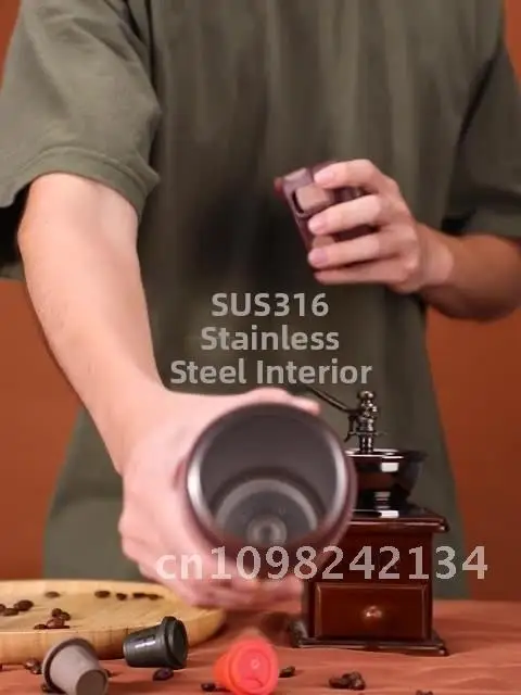 

TKK Нержавеющая сталь 316, 450 мл, термос, легкая роскошная чашка для воды, портативная креативная кофейная чашка для офиса, дома, бара, автомобиля, улицы