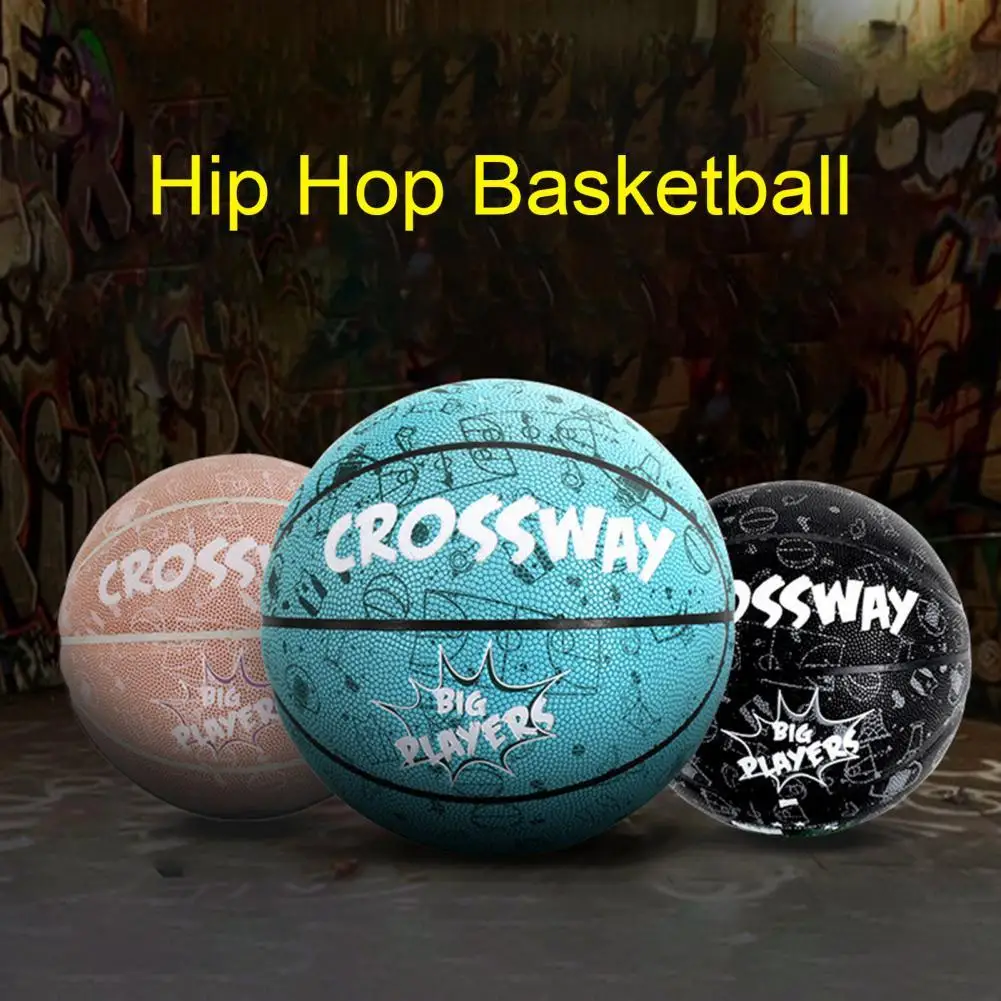 

1 Set Training Ball Strong Friction Ergonomic Design Sporting Basketball Faux Leather Standard No.6 Basketball for Gym