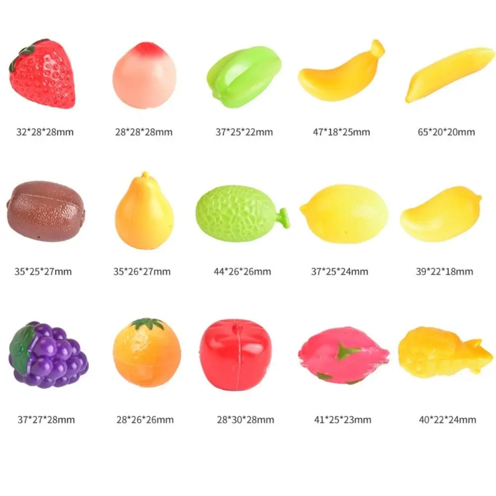 20 stks Levensechte Mini Simulatie Voedsel Model Aardbei Banaan Kunstmatige Fruit Model Peer Ananas Simulatie Keuken Speelgoed