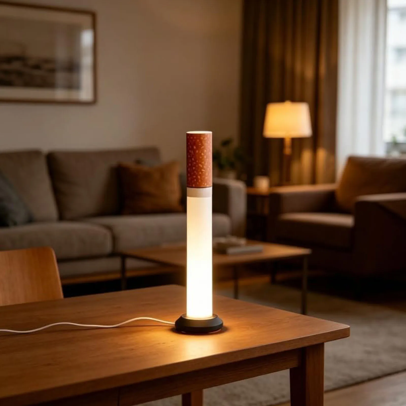 Oversized Cigarette Lamp with Warm Glow Creative Bedside Lamp Multi-Purpose Warm Light Cigarettes Ornament for Home Bedroom