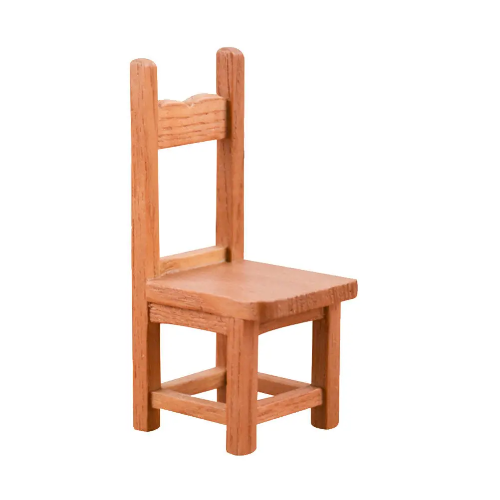 

Миниатюрный деревянный стул с утолщенной спинкой, прочный, без запаха, декоративный, для микродекора и фотосъемки, маленький