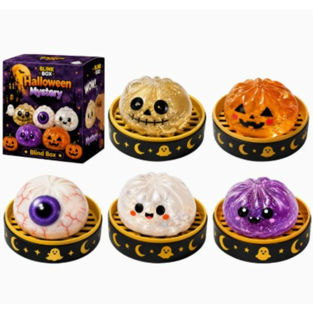 Nouveau jouet de décompression créatif sur le thème d'Halloween, 6,5 cm, à pétrir, à presser et à libérer la pression