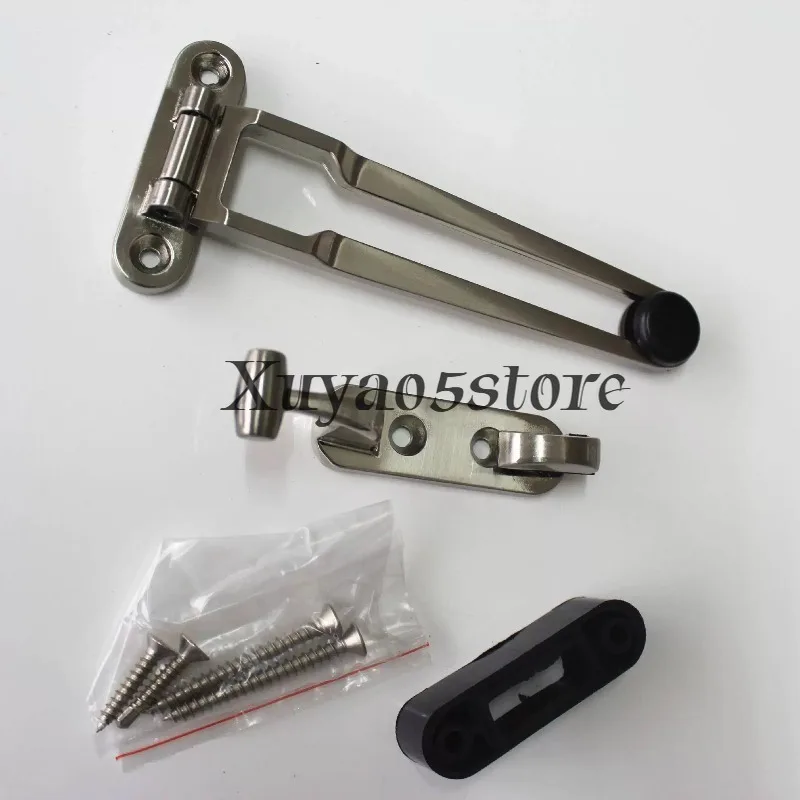 Zinc Alloy Door Security Lock, Hotel Privacy Flip Bolt, Solid Slide Latch with Nickel Brushed Finish