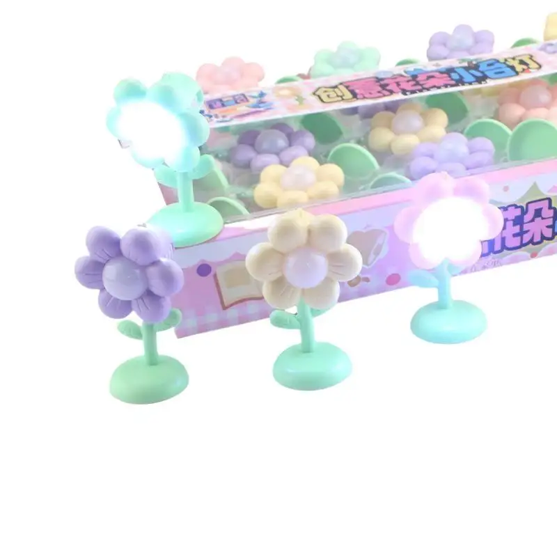 Mini Flower LED Night Light Cute Floral Bedside Lamp No Glare Soft Warm Light for Baby Nursery Kids Bedroom Home Decor