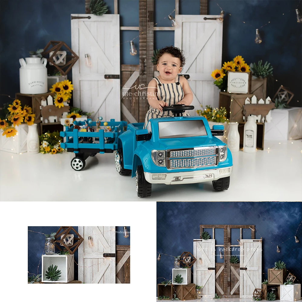 

Farm Barn Door Backdrops Kids Baby Photography Child Birthday Cake Smash Photocall Decors Boy Photo Backgrounds