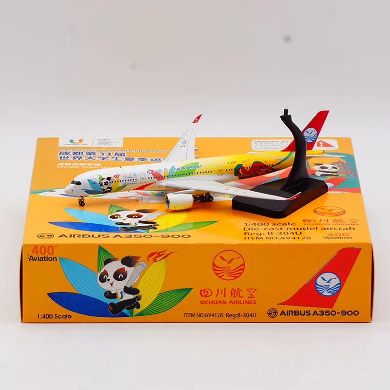 AV4128 Alloy Collectible Plane Gift Aviation 1:400 SICHUAN Airlines Airbus A350-900 Diecast Aircraft Jet Model B-304U With Stand