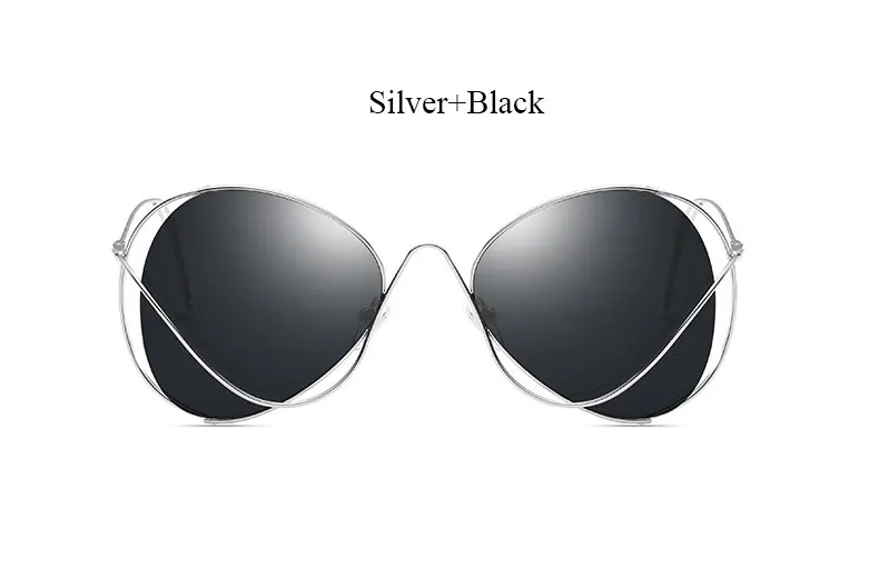 2023 Hot Sell Flat Mirror Sunglass Women Brand Designer Personality Alloy Frame Fashion Clear Top Quality Sun Glass