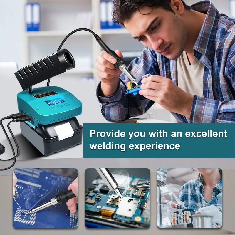 HAKSINKY Portable Electric Rapid Heat Soldering Iron Wireless Soldering Station for Makita/Milwauke/Bosch/WORX 18/20V Batteries