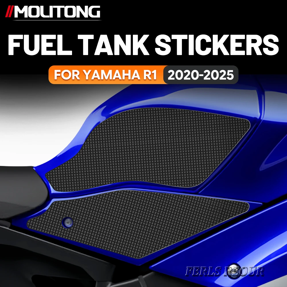 

For YAMAHA R1 2020-2025 Fuel Tank Decal Rubber Black Anti Slip Motorcycle Gas Tank Protector Anti Scratch Pad Guard