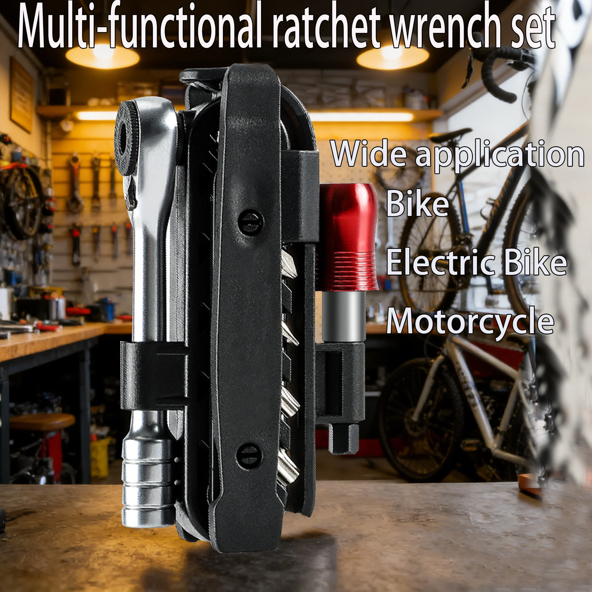

BIKING Portable Ratchet Wrench Kit Multifunction Bicycle Tools 14 In 1 Multitool Set Tyre Lever MTB Road Bike Gadgets
