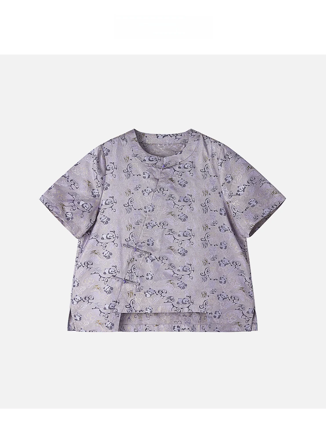 

JINGJING2025 New "Cloud Panda" Silk 25 Mumie Woven Gold Color Variegated Pattern Traditional Chinese Sle Top