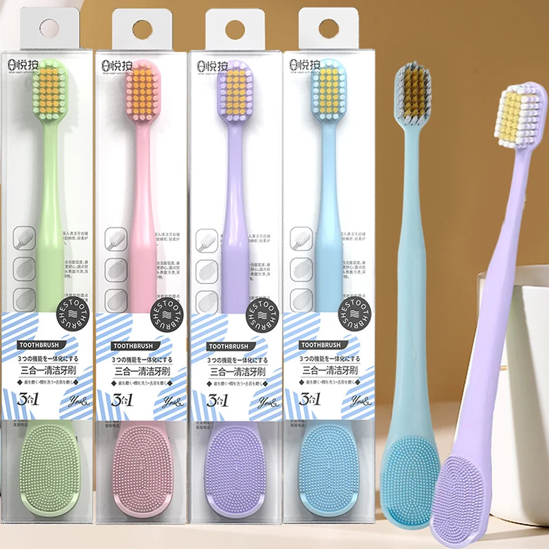 

1/5/10pcs Dual-head Manual Soft Bristled Toothbrush Tongue Coating Brush for Everyday Deep Cleaning Oral Care Tools Color Random