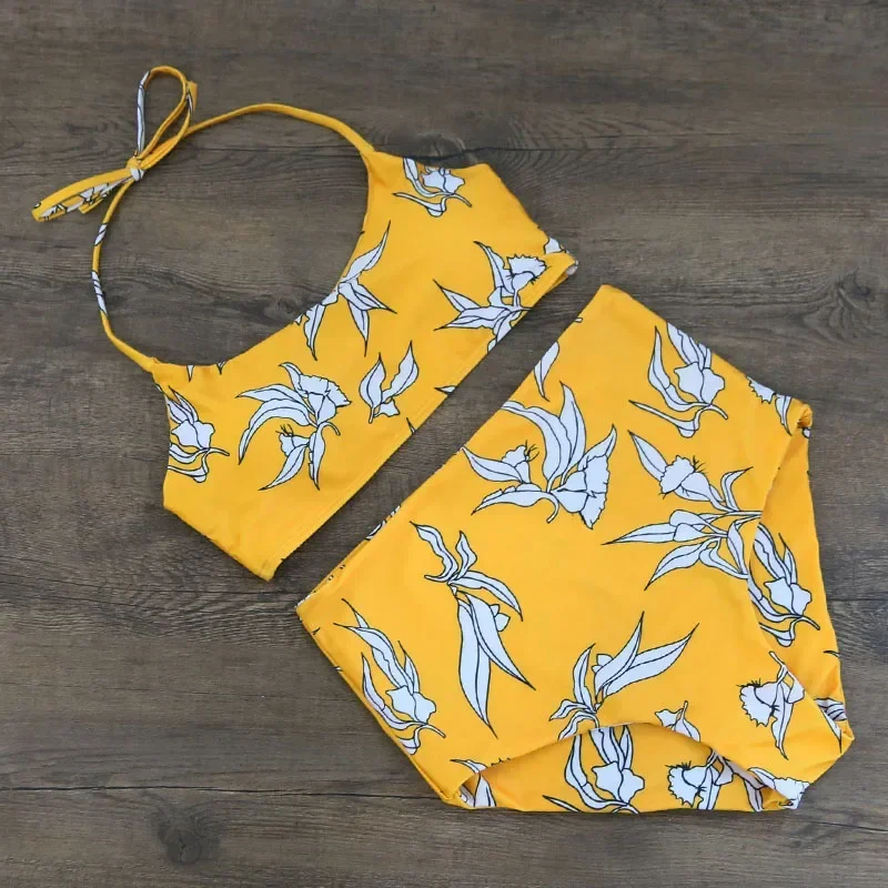Biquínis florais femininos biquinis listrado superior inferior maiô biquíni brasileiro biquini cintura alta biquíni maiô feminino