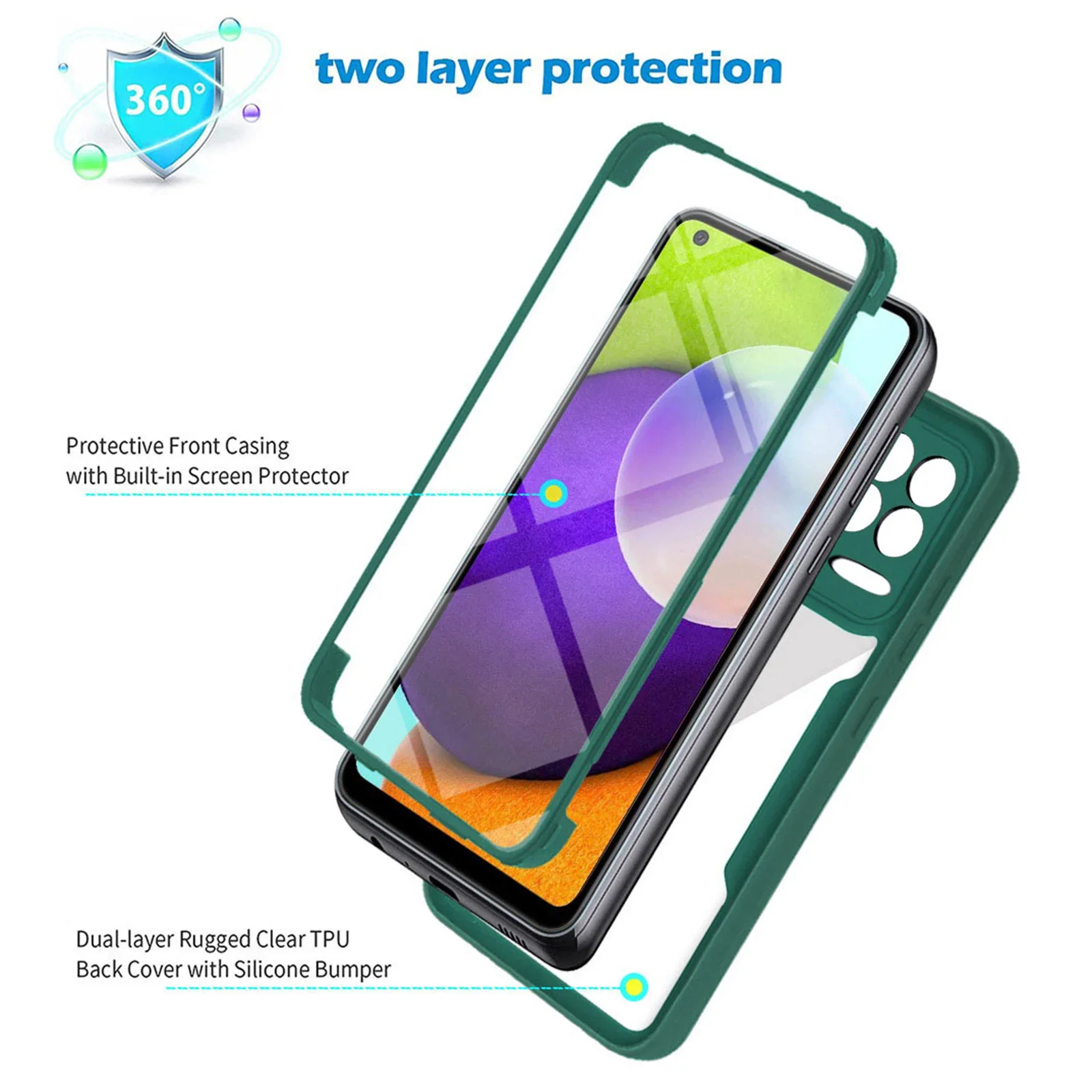 360 Double-sided Clear Case for OPPO Realme 9 8 7 6 Pro + 8i C21Y C21 C25 C25S 5G Shockproof Full Protection Phone Bumper Cover