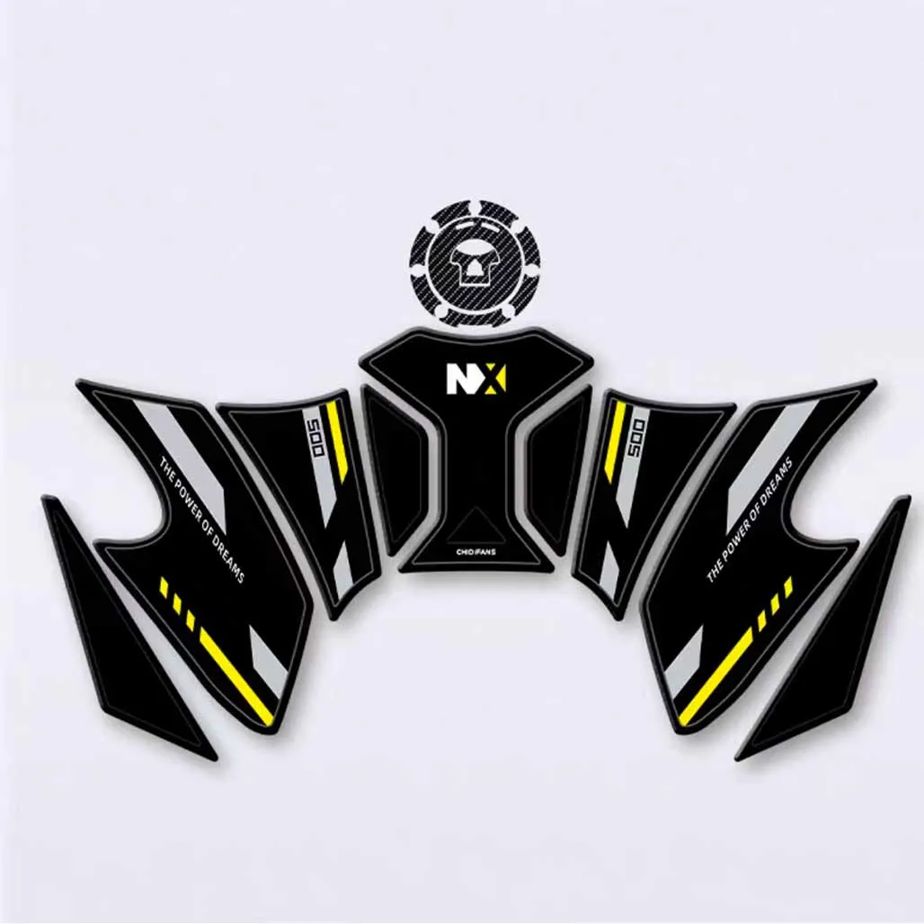 For Honda NX500 NX 500 Rubber oil tank is pasted with scratch-proof and abrasion-proof modified fishbone sticker accessories fil