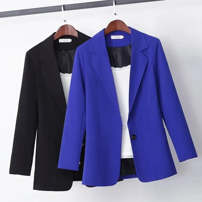 

2023 New Women's Suit Jacket Spring Autumn Women Blazer Korean Loose Plus Size Jacket Top Long-Sleeved Ladies Short Suit N67