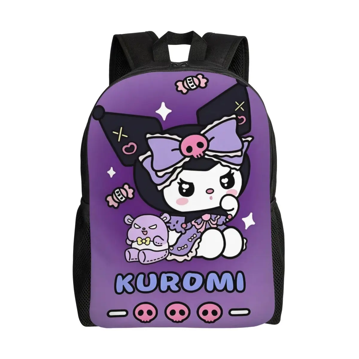 

Custom Kuromi Kawaii Backpacks for Men Women Waterproof School College Cartoon Bag Printing Bookbag