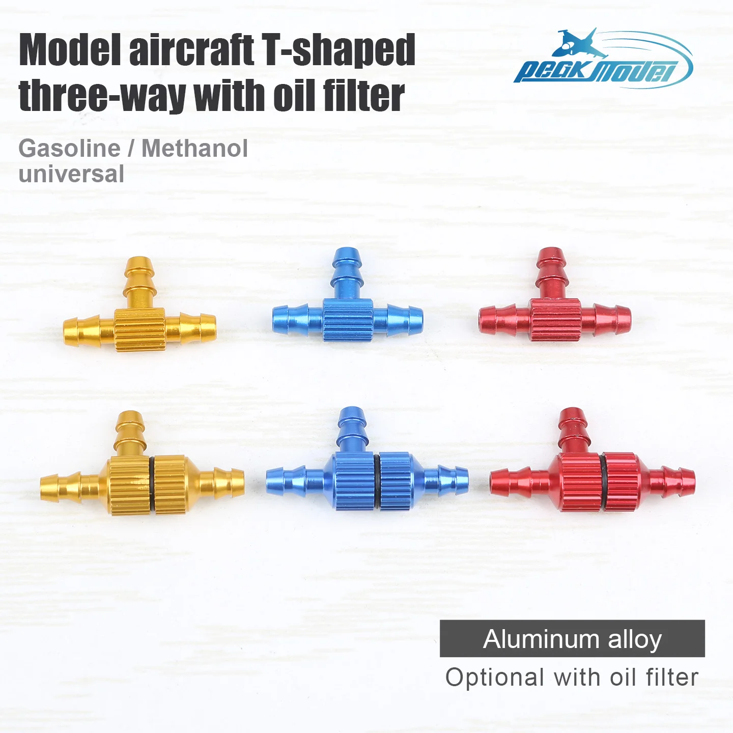 Gerade T-Typ-T-Stück aus Aluminiumlegierung, Ölfilter, verlängerte Ölpumpe, Fülldüse mit Filtersieb, RC-Modell, DIY-Zubehör