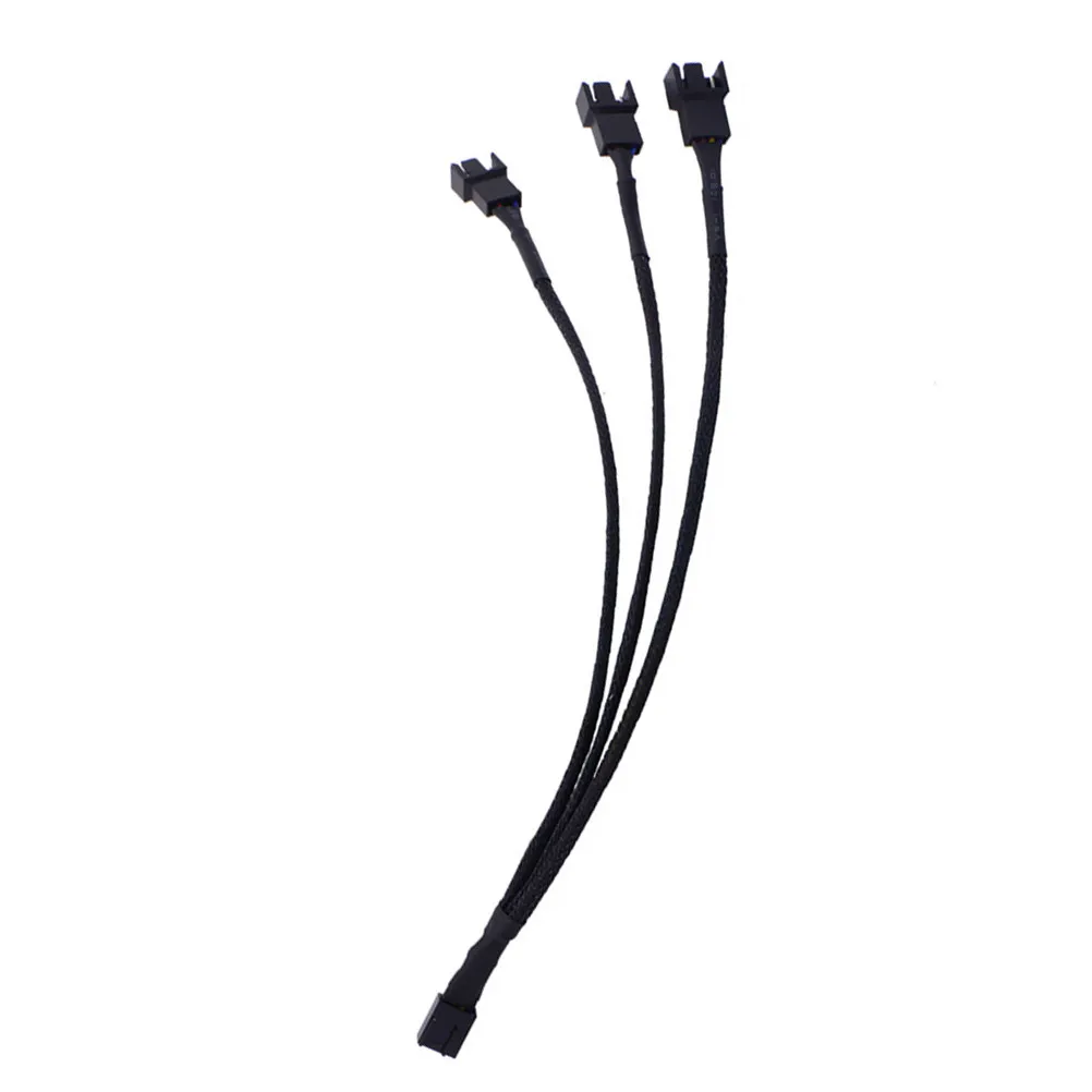 Pc Fan Splitter Pwm Extension Cable Black Braided Style for CPU Cooler Case Fans Automatic Speed Regulation