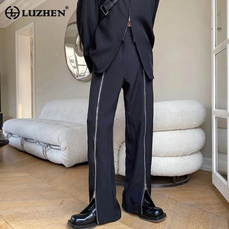 

LUZHEN 2024 Spring Fashion Elegant Zipper Splicing Design Casual Pants Men's High Quality Trendy Original Male Trousers LZ4299