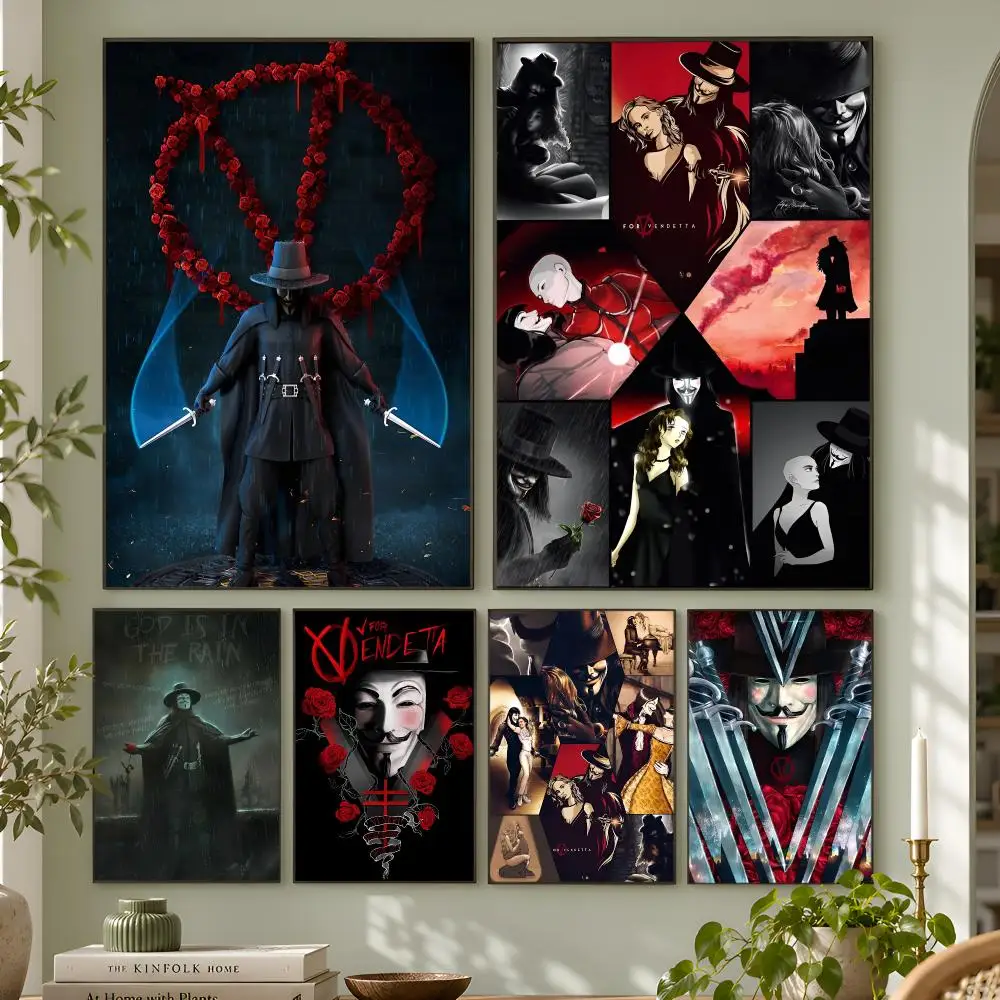 Classic Hackers Movie V For Vendetta Poster Wall Art Home Decor Living Room Bedroom Office Dorm Apartment Gift