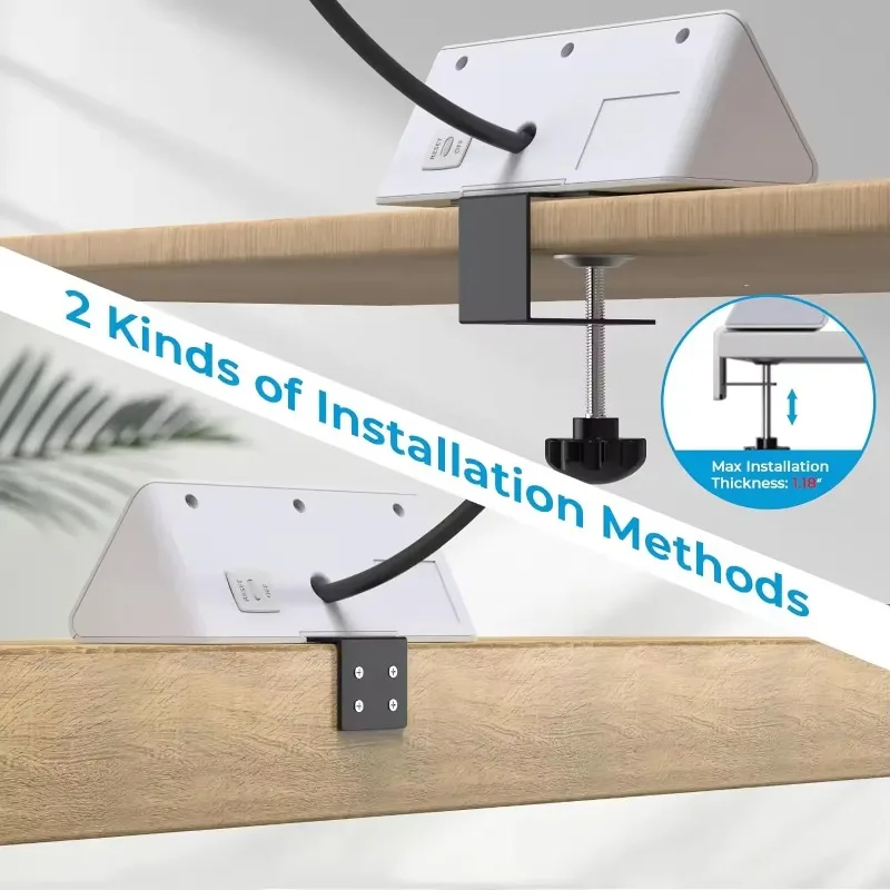 الولايات المتحدة قابس طاقة المشبك الجدول المقبس PD شحن سريع 20 واط مع 3 * USB 1 * منافذ سطح المكتب من النوع C للمكتب