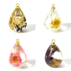 2PCs Resin Flower Charms 3D Drop Glue Dried Flowers Pendant For Jewelry Making Diy Bracelet Necklace Findings 21*13mm