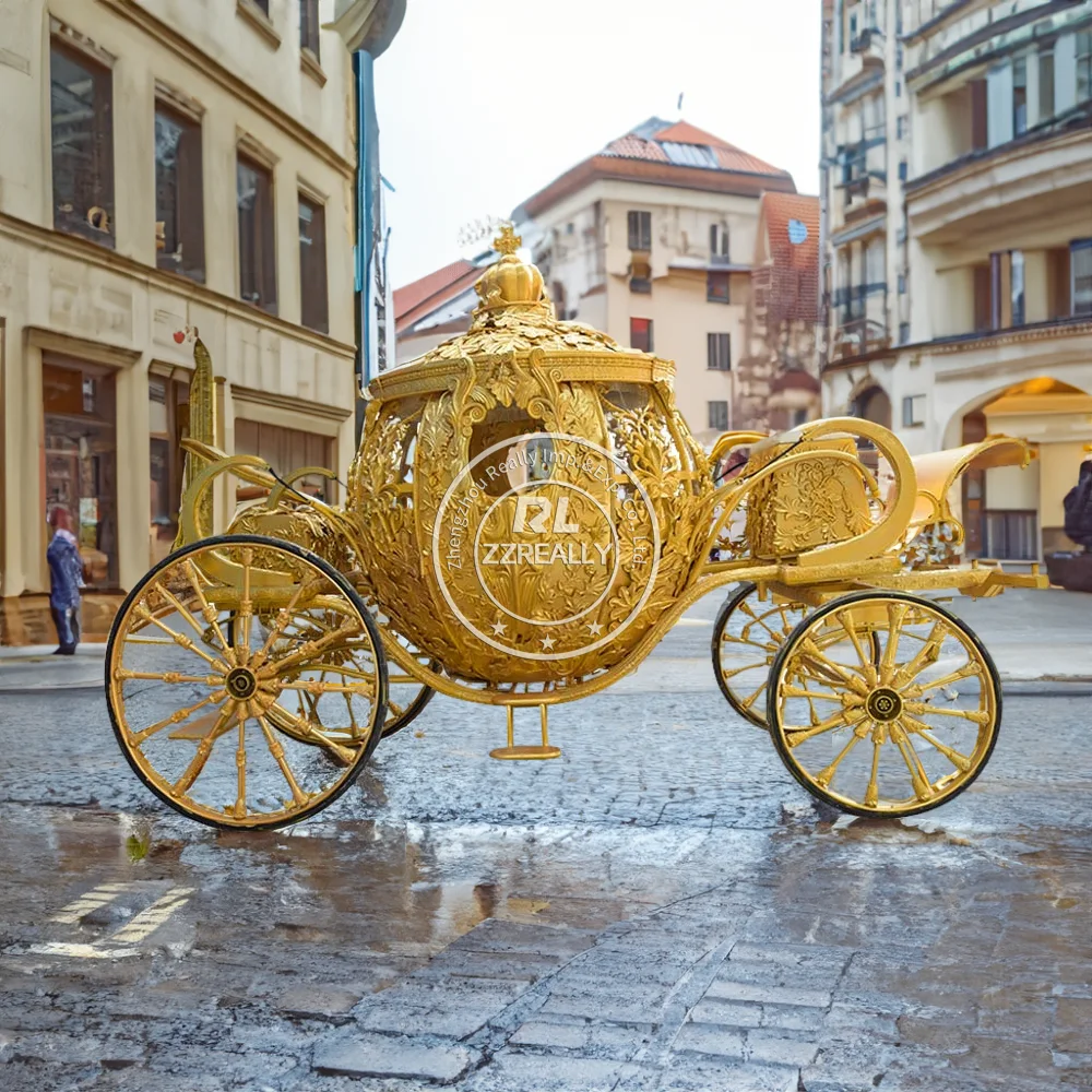 Carro real eléctrico para boda, carro de caballo dibujado, Cenicienta, calabaza, 2024