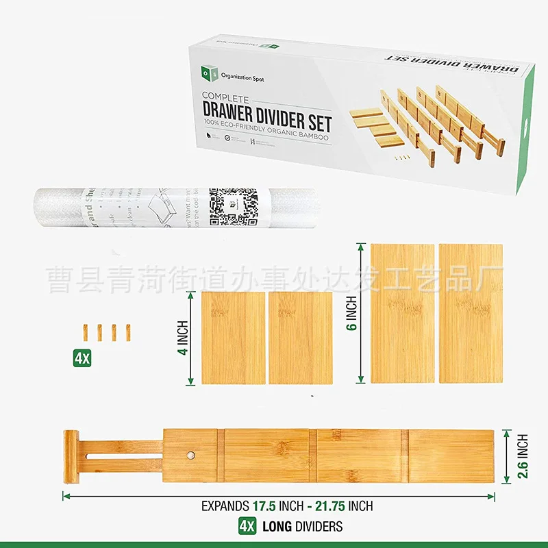 Bamboo Adjustable Drawer Dividers Spring Loaded Expandable Organizer Boards To Inch Fit Non Drilling Partition Panels Kitchen