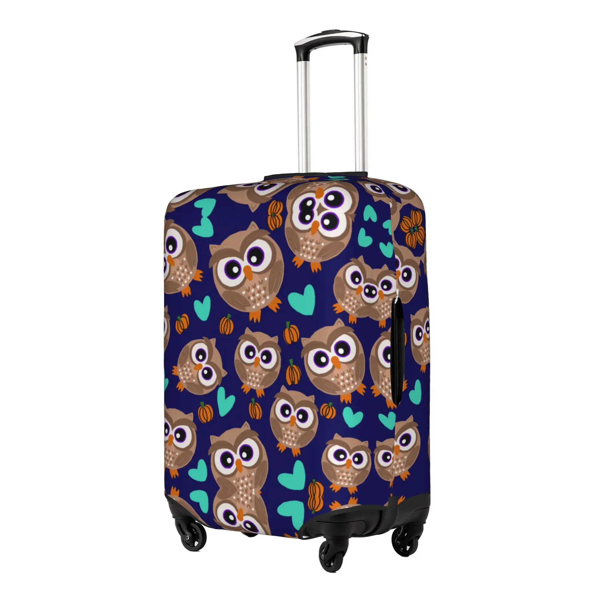 Halloween Pumpkin Owl Luggage Cover Protector Fashion  Travel Suitcase Covers for 18-32 Inch