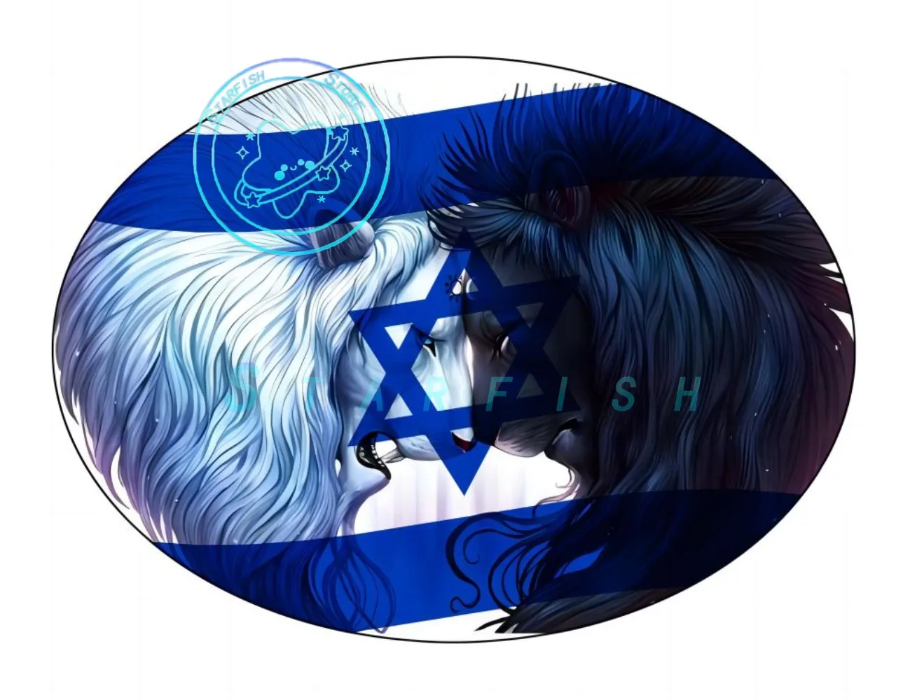 Personalized Sticker Israel Flag Lion Car Sticker Motorcycle Car Wall Laptop Traveling Box Decoration Waterproof and Sunscreen