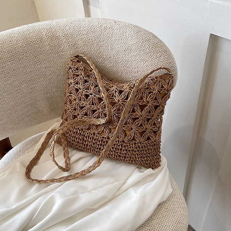 Small Fresh Crossbody Bag, Women's Bag, Straw Woven Shoulder Bag, Niche And Versatile Woven Bag, Simple And Fashionable Handbag