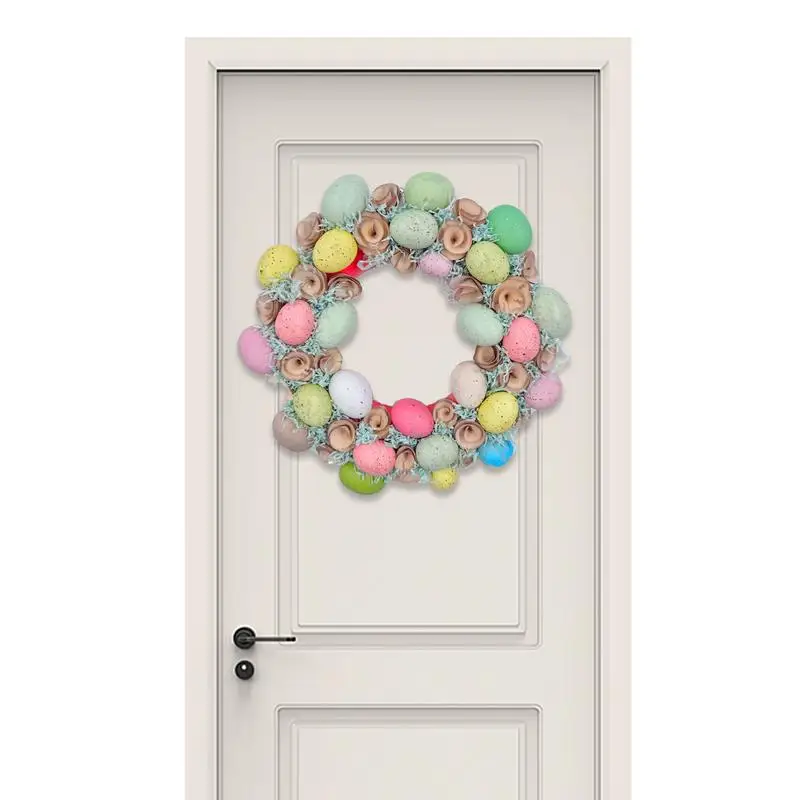 

Easter Wreaths For Front Door Artificial Door Garlands Colorful Egg Easter Wreath Garland Wreath Sign Eggs Wreaths Welcome Door