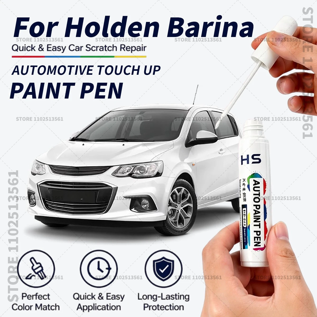 For Holden Barina Touch Up Paint Pen Quick Repair Car Scratch Chip Paint Brush Grey Gun Grey sky Blue Summit White Boracay Blue