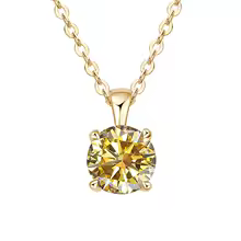 Classic Yellow Gold Cubic Zirconia Pendant 18K Silver Plated - Gold Golden Yellow
