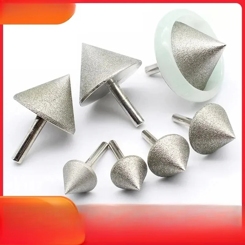 1PC 90 Degree Diamond Chamfer Rotary Burr Grinding Head For Jade Glass Stone Polishing Carving Jewelry Tools