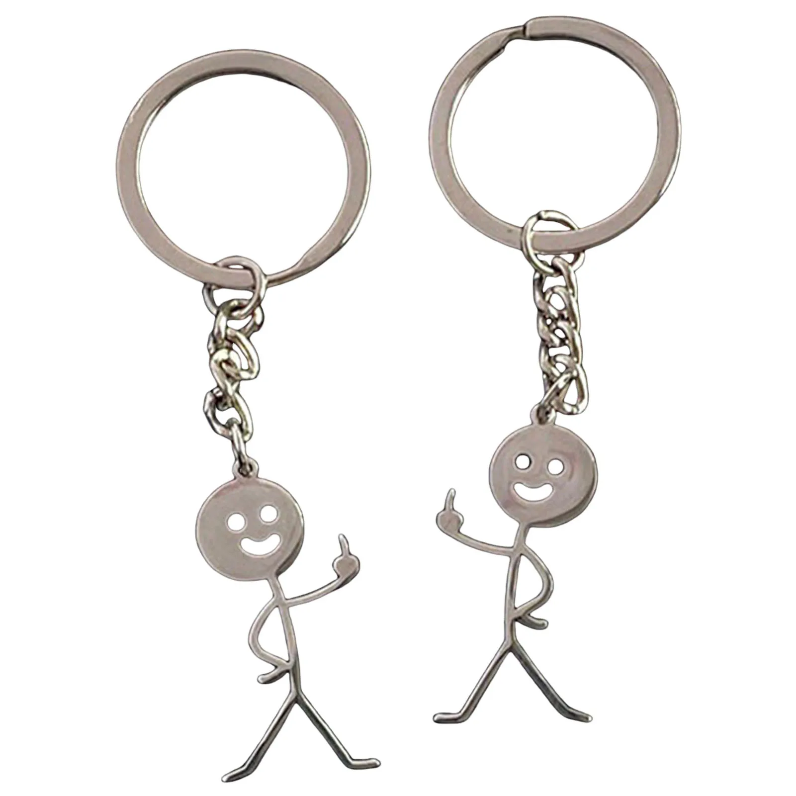 New Hot Creative Doodle Keychain Cool Middle Finger Keychain Matching Couples Stuff Gifts for Girlfriend Boyfriend