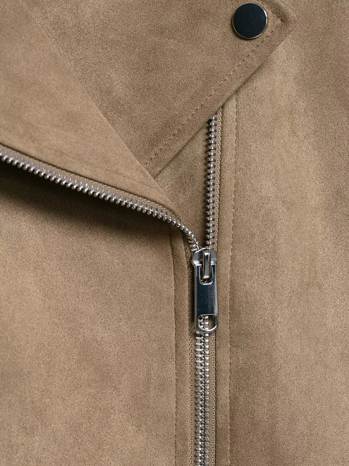 BB6847 2025 Autumn New Women's Fashion European and American Style Loose Edition Suede Effect Collar Motorcycle Coat 3046284