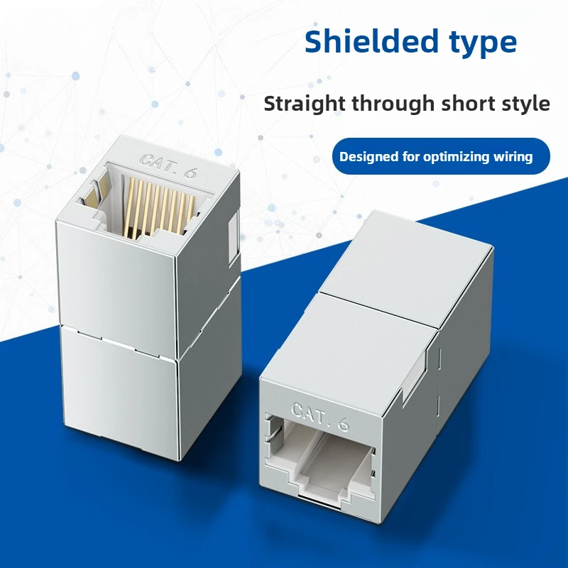 50PCS CAT6 CAT6A CAT7 Shielded network passthrough module Super 6 crystal header Dual passthrough header