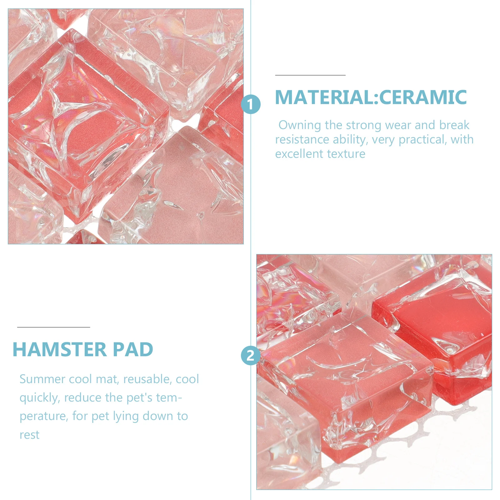 

2pcs Cooling Mat For Hamsters Summer Hamster Pad Reusable Small Pet Bed Breathable Guinea Pig Cooling Mat Chinchillas Rabbit