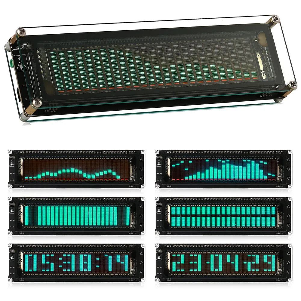 Imagem -03 - Medidor de Nível de Som com Tela Ak2515 Mic Pick up Audio Spectrum Vfd vu Meter Display Pickup Audio Spectrum Signal Analyzer