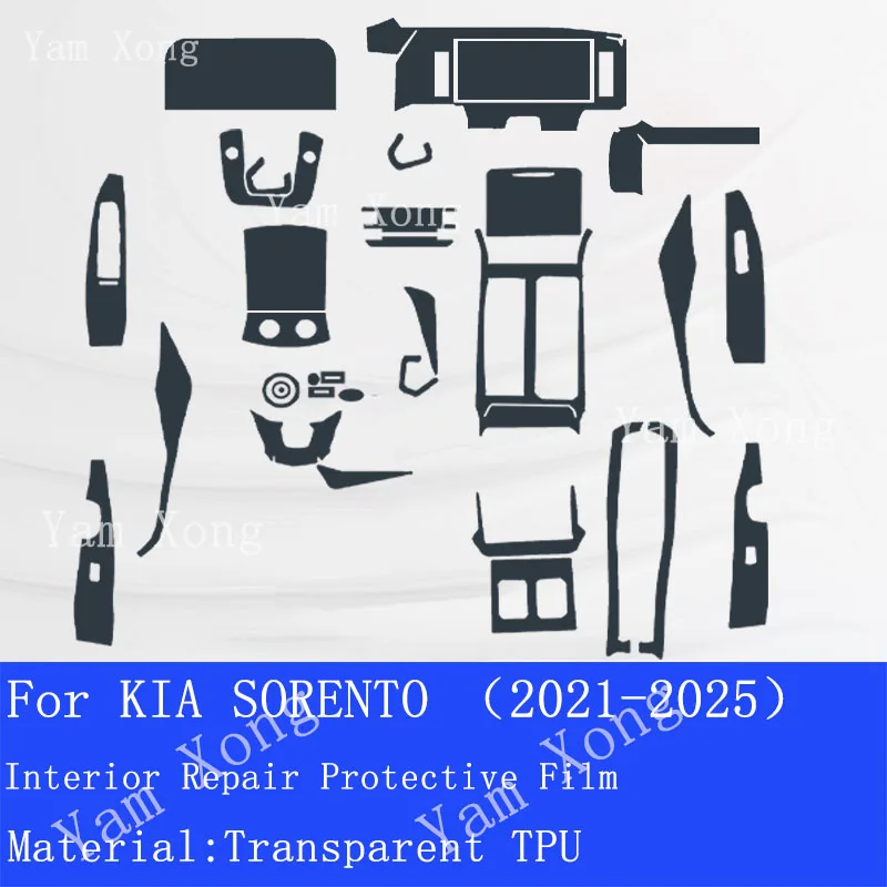 For KIA SORENTO 2021 2025 Car Interior TPU Protective Film Center console Panel Navigation Instrucment Scratch Repair Sticker