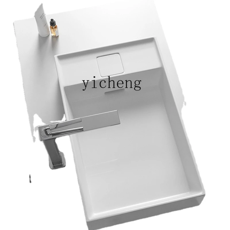 XL Ceramic Basin Balcony Wash Basin Washing Machine Side Rear Discharge Inter-Platform Basin